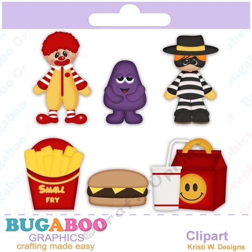 Fast Food Fun Clipart - Clip art for scrapbooking, party invitations - Digital Scrapbooking