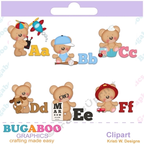 Baby Alphabet Set One Clipart, Scrapbooking, Greeting Cards, First Birthday Clipart, Baby Clipart
