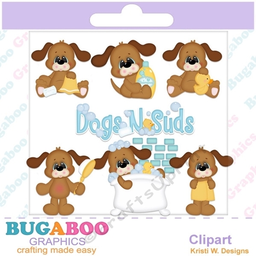 Puppy Clipart, Dog, Babies Baby Bath time Clipart, Scrapbooking, Greeting Cards, First Birthday Clipart, Baby Clipart