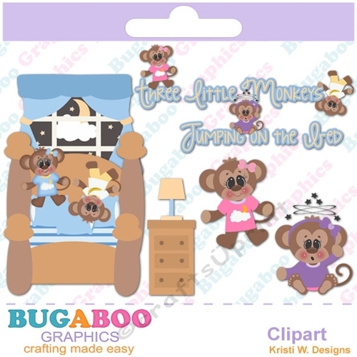Sleeping Monkeys, Baby Clipart, newborn clipart, baby shower - Digital Scrapbooking