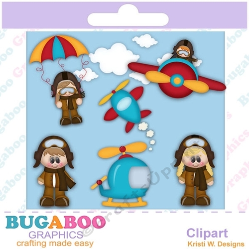 Future Aviator, Helicopter, Airplane - Instant Download - Commercial Use Digital Clipart Elements Graphics Set