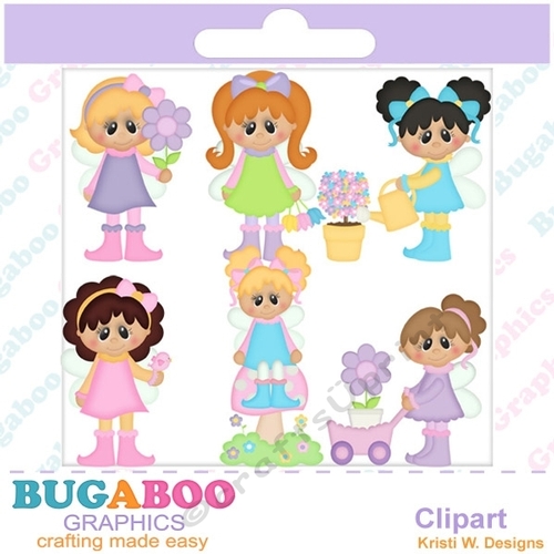 Fairy, Garden, Flowers, Bee - Instant Download - Commercial Use Digital Clipart Elements Graphics Set
