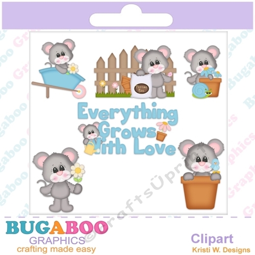 Grown With Love, Friends, Flowers, Garden - Instant Download - Commercial Use Digital Clipart Elements Graphics Set
