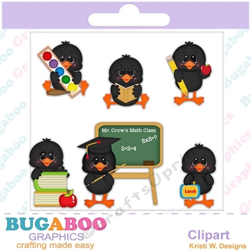 Class Crows, Learning, School, Teacher - Instant Download - Commercial Use Digital Clipart Elements Graphics Set