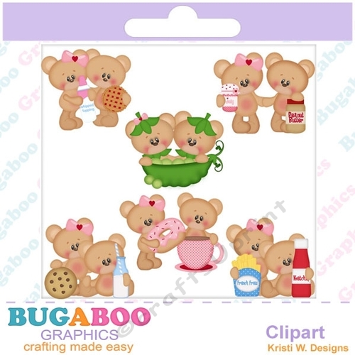 We Go Together, Bears, Teddy Bear, Best Friends, Twins - Instant Download - Commercial Use Digital Clipart Elements Graphics Set