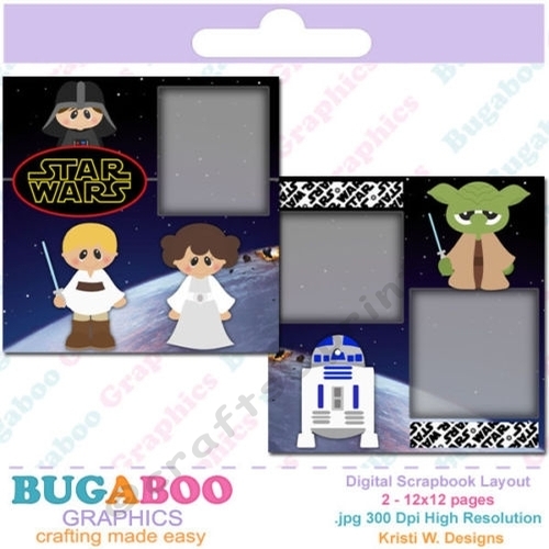Galaxy Friends Clipart, Fantasy, Movies, Star Wars, Digital Scrapbooking Quick Pages