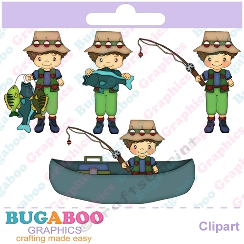 Fishing Boys Clipart, Fathers day, fishing tackle, camping, boat, fishing rod, fisherman, Personal and Commercial Use Vector Clip Art