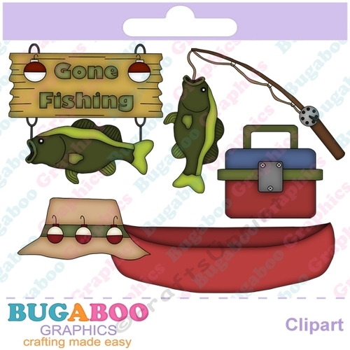 Fishing Clipart, Fathers day, fishing tackle, camping, boat, fishing rod, fisherman, Personal and Commercial Use Vector Clip Art