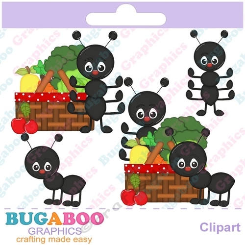 Picnic Ants Summer Beach Clipart - Digital Clip Art
