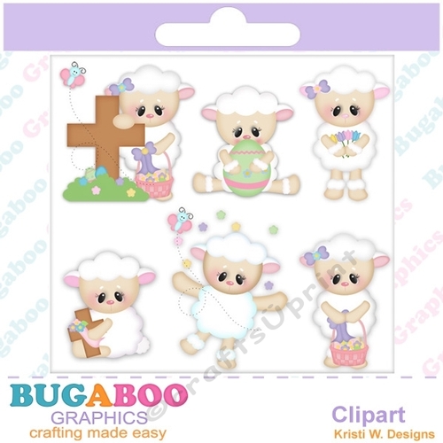Easter Sunday Lilly Lamb - Instant Download - Digital Clipart Elements Set