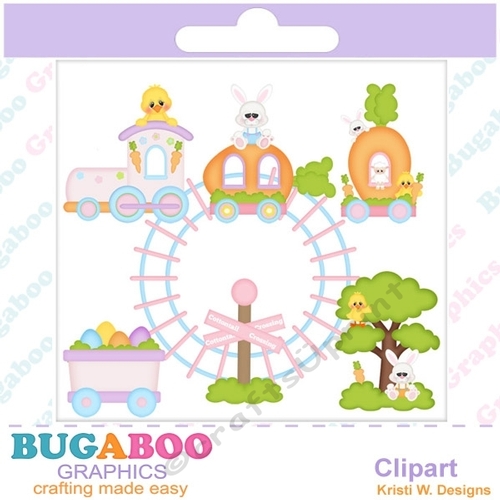 Easter Bunny Train Easter Clipart  - Instant Download - Digital Clipart Elements Set - Digital Scrapbook