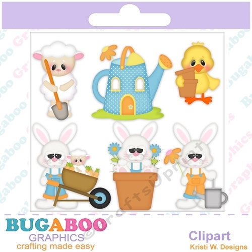 Easter Bunny Villiage Easter Clipart  - Instant Download - Digital Clipart Elements Set - Digital Scrapbook