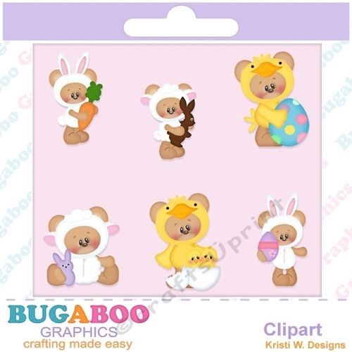 Easter Bears - Easter Eggs Clipart  - Instant Download - Digital Clipart Elements Set - Digital Scrapbook