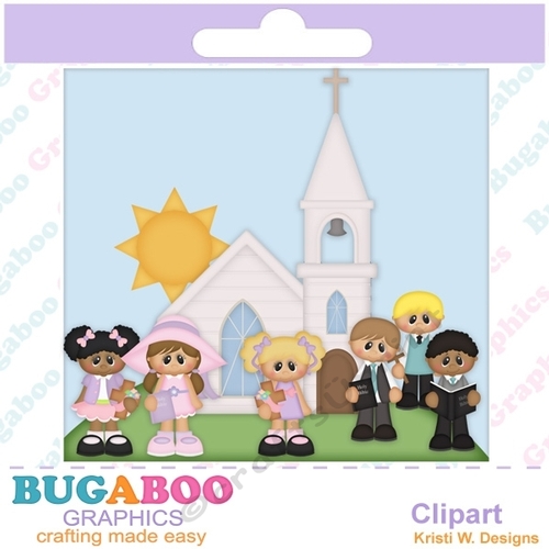 Easter Sunday Church - Easter Eggs Clipart  - Instant Download - Digital Clipart Elements Set - Digital Scrapbook