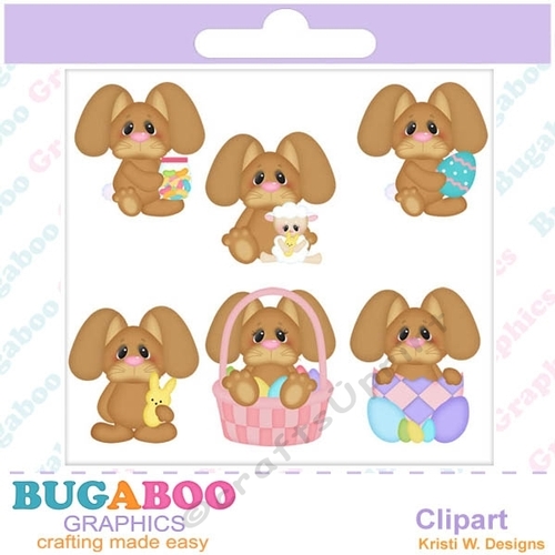 Easter bunny - Easter Basket -  Easter Eggs clipart  - Instant Download - Digital Clipart Elements Set - Digital Scrapbook