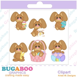 Easter bunny - Easter Basket -  Easter Eggs clipart  - Instant Download - Digital Clipart Elements Set - Digital Scrapbook