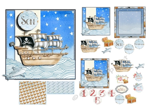 Pirate Ship card Kit