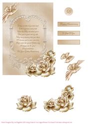 Image of cup65410_614 - Fifty Cherished Years -  Golden Wedding Anniversary Card