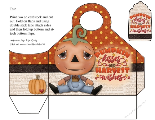 Pumpkin Kisses and Harvest Wishes tote 3 and matching tag