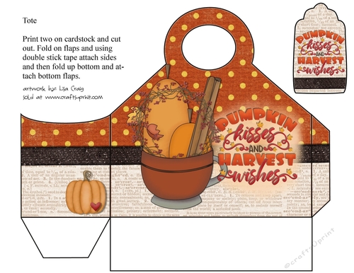 Pumpkin Kisses and Harvest Wishes tote 4 and matching tag