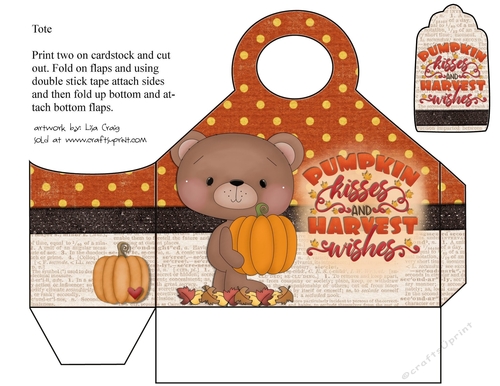 Pumpkin Kisses and Harvest Wishes tote 5 and matching tag
