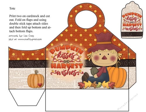Pumpkin Kisses and Harvest Wishes tote 9 and matching tag