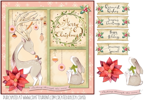 Sweet Deer Christmas Quick Card