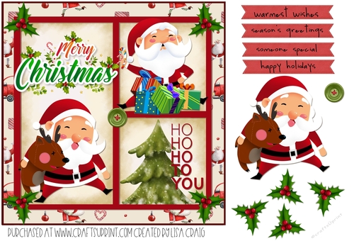 Silly Santa Christmas Quick Card 16