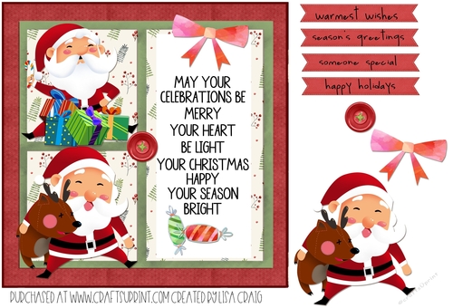Silly Santa Christmas Quick Card 18