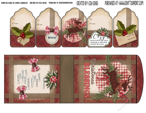 2019 Christmas Tags and Tent Card 1