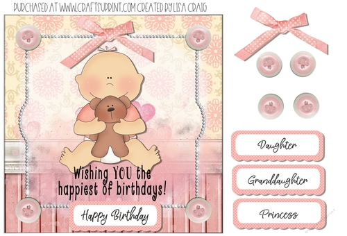  Happy Birthday Baby Girl Card