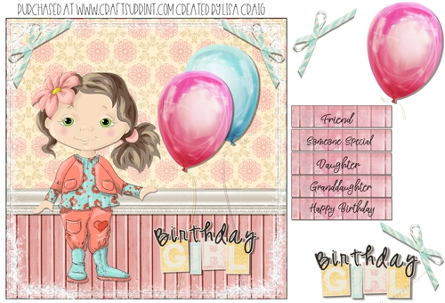 Happy Birthday Girl 1 Card