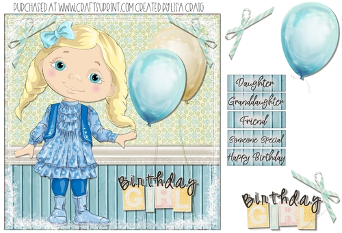 Happy Birthday Girl 2 Card