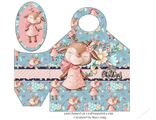 Reindeer Christmas Tote and Tag1
