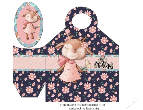Reindeer Christmas Tote and Tag2