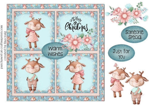 Reindeer Christmas Card Front 1
