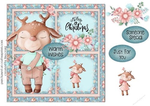 Reindeer Christmas Card Front 3
