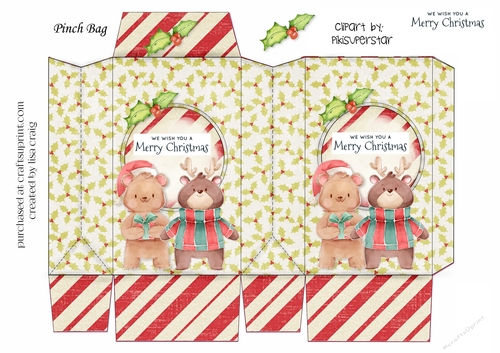 Bear and Reindeer Pinch Bag 