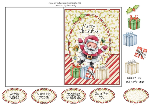Santa and gifts Card Front 1