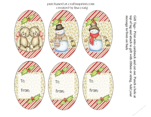 Bears and Snowmen tags