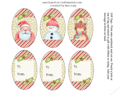 Santa and friends tags