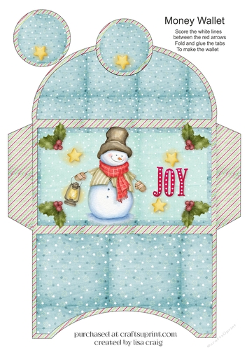 Snowman money wallet1