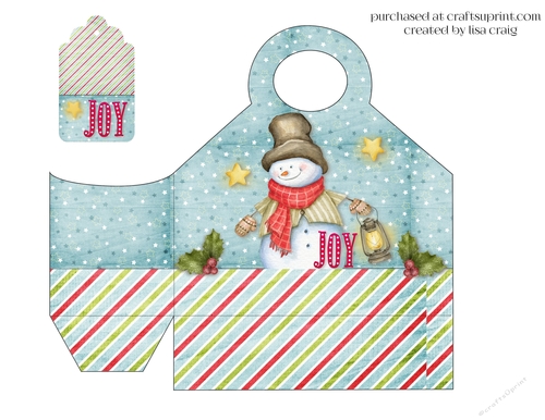 Snowman Tote and Tag 1