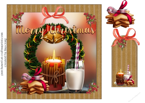 Warm Christmas Card Front and tag 1
