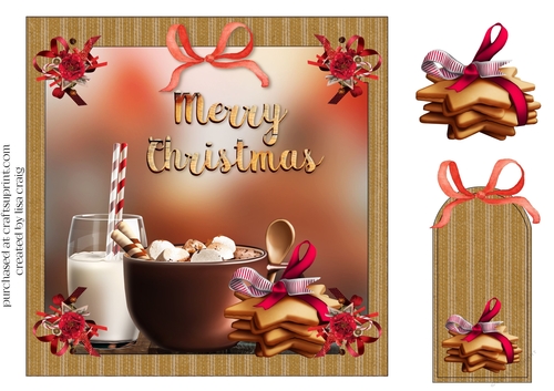 Warm Christmas Card Front and tag 2