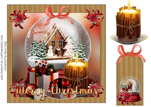 Warm Christmas Card Front and tag 3