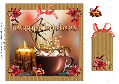 Warm Christmas Card Front and tag 4