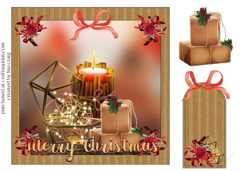 Warm Christmas Card Front and tag 5