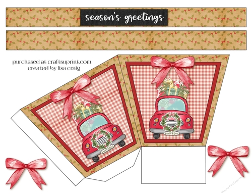 Seasons Greetings Red Truck Basket 2