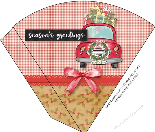 Seasons Greetings Red Truck Candy Cone